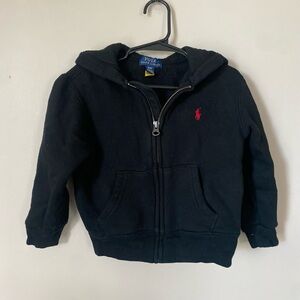 Polo by Ralph Lauren Kids Black Hoodie with Red Pony Logo
